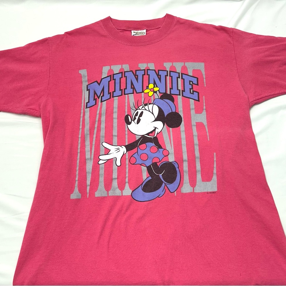 Vintage Minnie Mouse Disney T-Shirt Hot Pink 90s Size Large